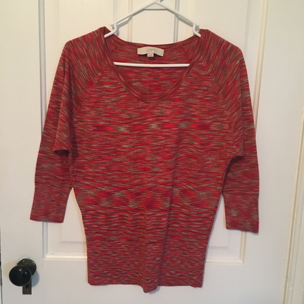 LOFT 3/4 sleeve scoop-neck sweater